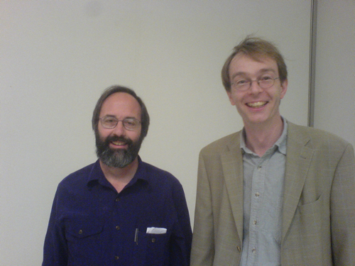 Gerald Gabrielse (left) with Tilman Esslinger