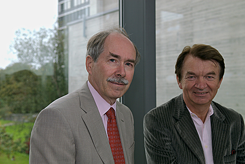 Gerard 't Hooft (left) with Zoltan Kunszt