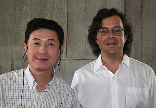 Shoucheng Zhang (left) with Matthias Troyer