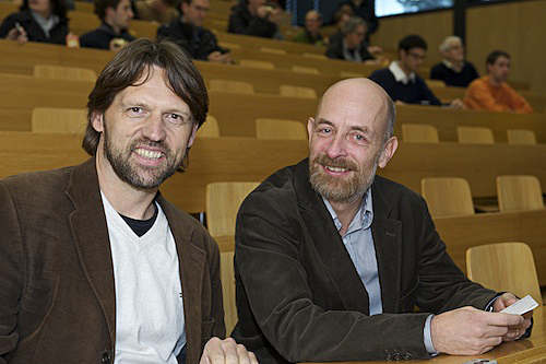 Leo Kouwenhoven (left) with Klaus Ensslin