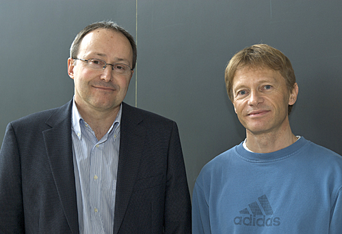 Jean-Marc Triscone (left) with Andreas Schilling