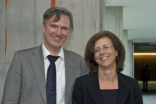 Thomas Elsaesser (left) with Ursula Keller